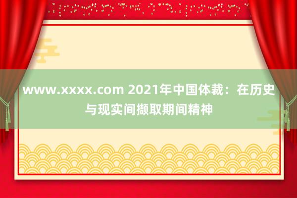 www.xxxx.com 2021年中国体裁：在历史与现实间撷取期间精神