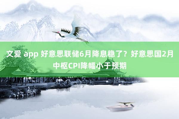 文爱 app 好意思联储6月降息稳了？好意思国2月中枢CPI降幅小于预期