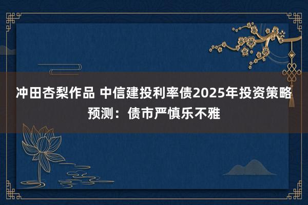冲田杏梨作品 中信建投利率债2025年投资策略预测：债市严慎乐不雅