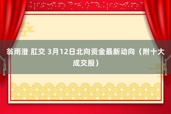 翁雨澄 肛交 3月12日北向资金最新动向（附十大成交股）