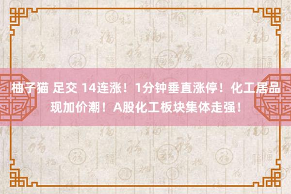 柚子猫 足交 14连涨！1分钟垂直涨停！化工居品现加价潮！A股化工板块集体走强！