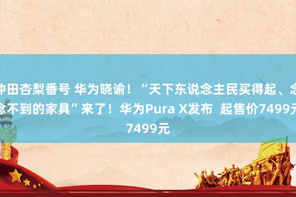 冲田杏梨番号 华为晓谕！“天下东说念主民买得起、念念不到的家具”来了！华为Pura X发布  起售价7499元